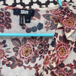 PAIGE Serene Silk Chiffon Crinkle floral blouse